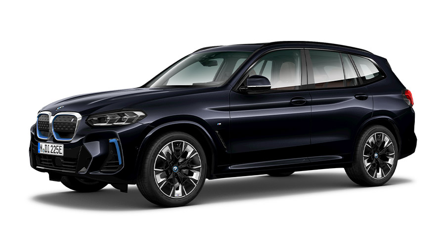 Modelo BMW X BMW iX3 G08, vista de tres cuartos del lateral